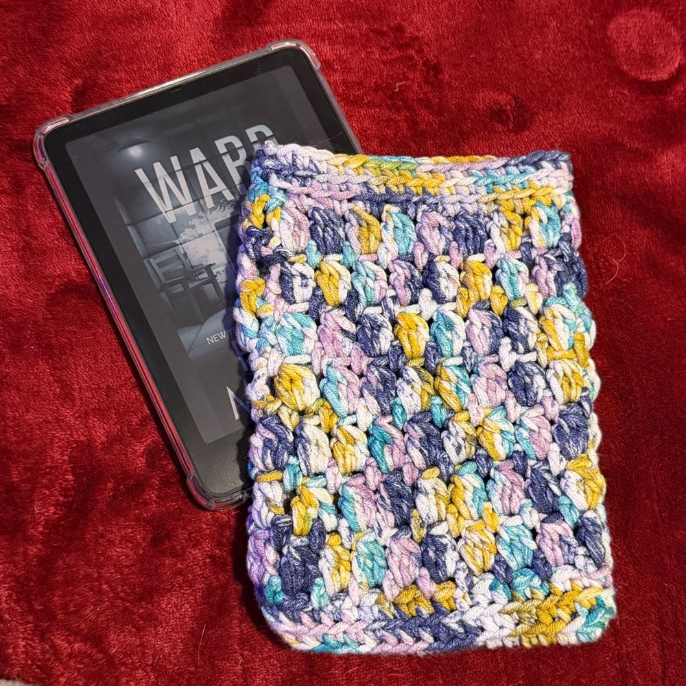 Colorful Crochet kindle, Tablet or E-reader Sleeve / soft case
